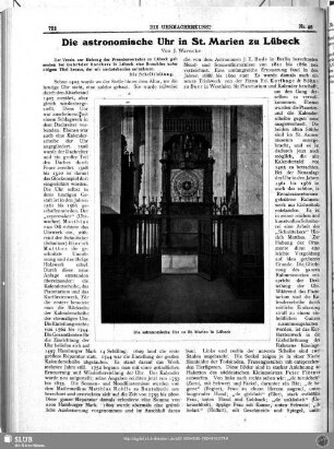Die astronomische Uhr in St. Marien zu Lübeck