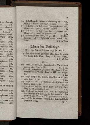 Johann der Bestaendige.