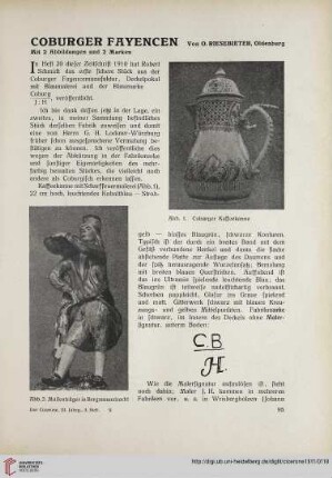 3: Coburger Fayencen