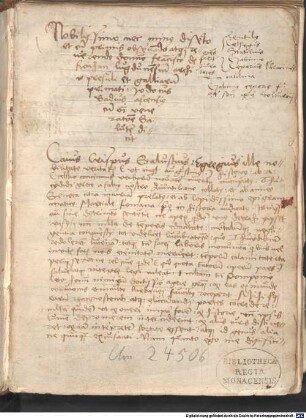 Sammelhandschrift verschiedenen Inhalts im Umkreis des Universitätsbetriebs - BSB Clm 24506