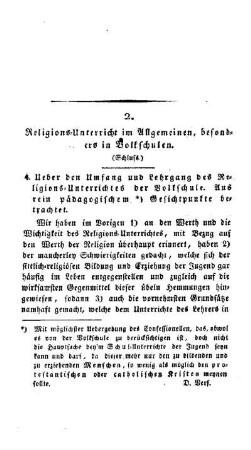 Religions-Unterricht im Allgemeinen, besonders in Volkschulen : (Schluss.)