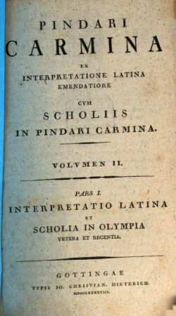 Pindari Carmina. Volvmen II, Scholia In Pythia Nemea Et Isthmia