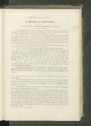 Zur Radiographie der Lungenkrankheiten.