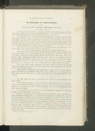 Zur Radiographie der Lungenkrankheiten.