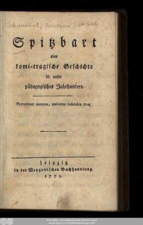 Spitzbart : eine komi-tragische Geschichte für unser pädagogisches Jahrhundert
