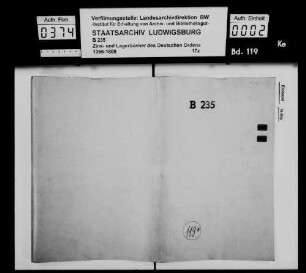 Beschreibung des Deutschen Ordens Haus, Hofreite, Baumgarten, Äckern, Wiesen, Weinbergen, Waldungen und Gärten zu Biberach, mit kolorierten Zeichnungen