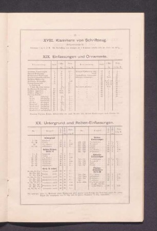 XX. Untergrund und Reihen-Einfassungen.