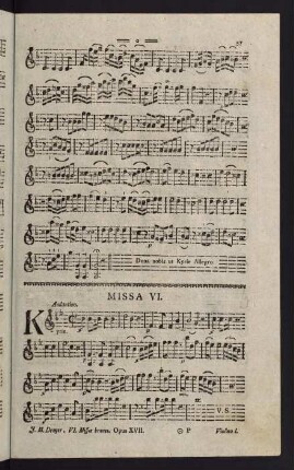 57-67, Violino I. Missa VI.