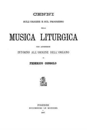 Cenni sull'origine e sul progresso della musica liturgica
