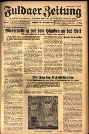 Ausgabe vom Mittwoch, den 07. September 1938.