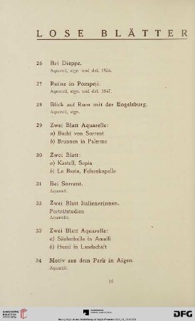 Lose Blätter (Nr.26-54)