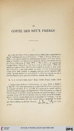 Le Conte des Deux Frères
