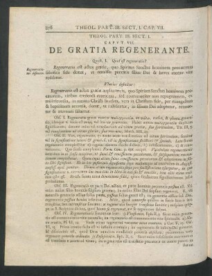Caput VII. De Gratia Regenerante