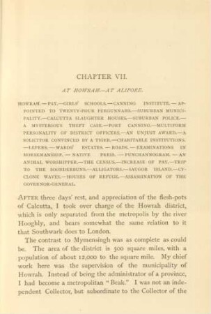 Chapter VII. At Howrah. - At Alipore