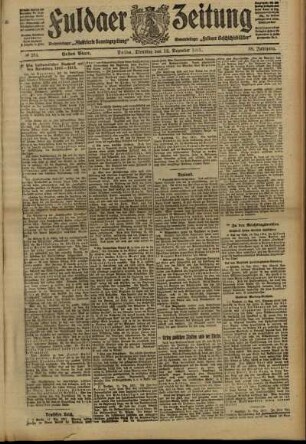 Erste Ausgabe vom Dienstag, den 12. Dezember 1911.
