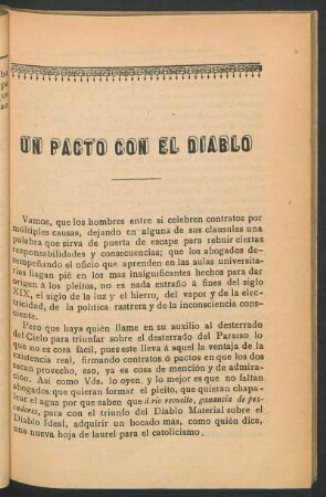 Un pacto con el diablo