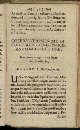 Observationes Medico-Chirurgico-Chymico-Anatomico Curiosae