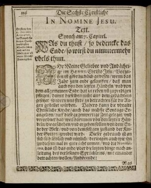 [Die Sechste Christliche Trost- und Leichpredigt.]