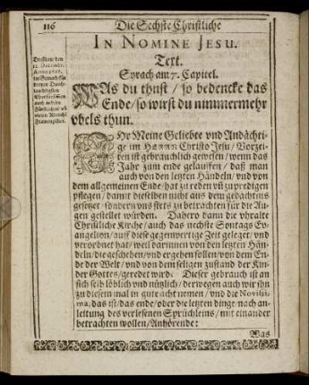[Die Sechste Christliche Trost- und Leichpredigt.]