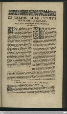 De Josepho, Et Ejus Scriptis Veterum Testimonia
