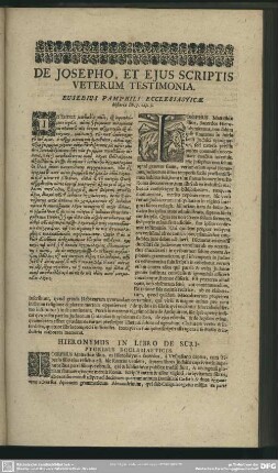 De Josepho, Et Ejus Scriptis Veterum Testimonia