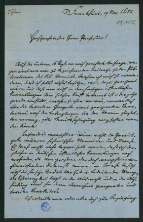 Brief vom 19. Nov. 1855