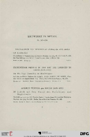 Bildwerke in Metall (Nr. 165-254)