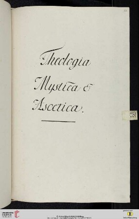 Einleitung zum vierten Titulus (der Classis III Theologica): Theologia Mystica et Ascetica