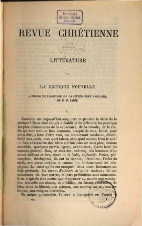 Revue chrétienne. 12. 1865