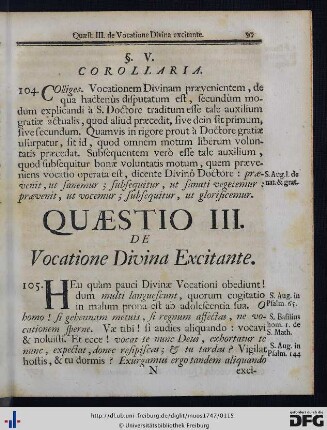 Quaestio III. De Vocatione Divina Excitante.