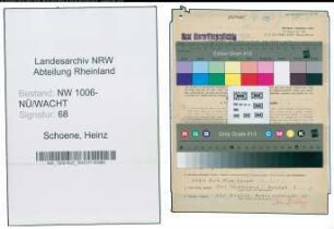 Entnazifizierung Heinz Schoene , geb. 01.10.1909 (Klavierbauer)