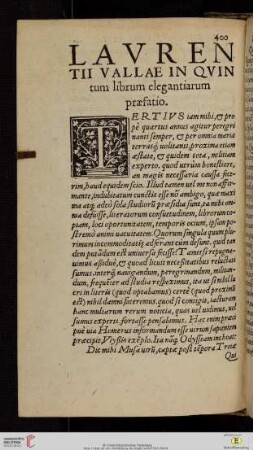 Lavrentii Vallae in qvintum librum elegantiarum