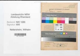 Entnazifizierung Wilhelm Nettersheim , geb. 24.11.1914 (Polizist)