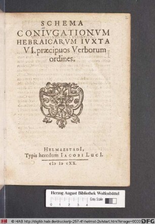 Schema Coniugationum Hebraicarum Iuxta VI. praecipuos Verborum ordines