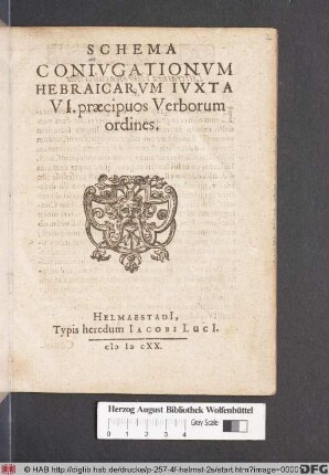 Schema Coniugationum Hebraicarum Iuxta VI. praecipuos Verborum ordines