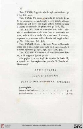 Serie quarta: Edifici etruschi. Tomo IV: Dei monumenti etruschi