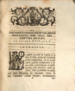 Diss. iur. inaug. de testamento parentum inter liberos privilegiato iure civili sine scriptura invalido