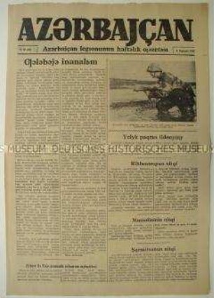 Wochenzeitung der antisowjetischen aserbaidjanischen Kollaborateure "Azerbajcan"