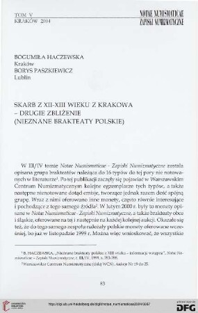 5: Skarb z XII-XIII Wieku z Krakowa : Drugie zbliżenie (nieznane brakteaty polskie)