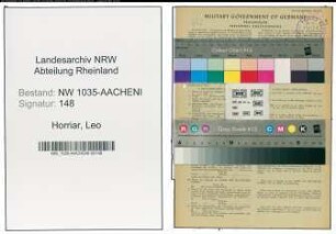 Entnazifizierung Leo Horriar , geb. 30.03.1901 (Steiger)
