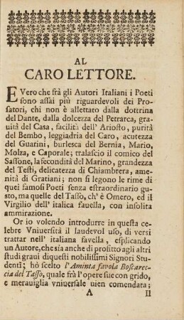 Al Caro Lettore