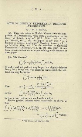 Note on certain theorems in definite integration.