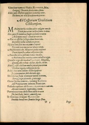 Ad Casparum Drabitium Coldicensem.
