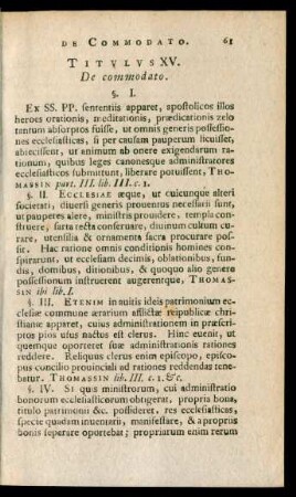 Titulus XV. De commodato.