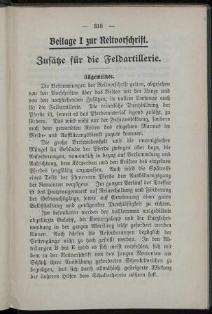 Beilage zur Reitvorschrift