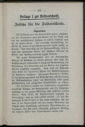 Beilage zur Reitvorschrift