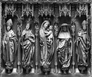 Altarwerk aus der Pfarrkirche von Hersbruck — Maria mit den vier Kirchenvätern