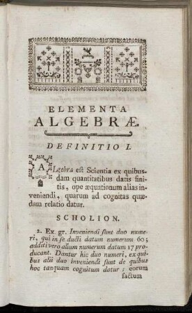 Elementa Algebræ.