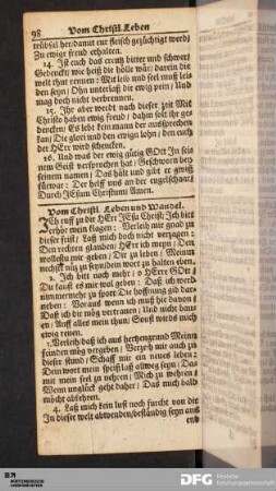 Vom Christl. Leben und Wandel.