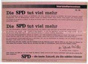 Propagandaflugblatt der SPD zur Bundestagswahl 1969 (Kurzinformation Nr. 28)